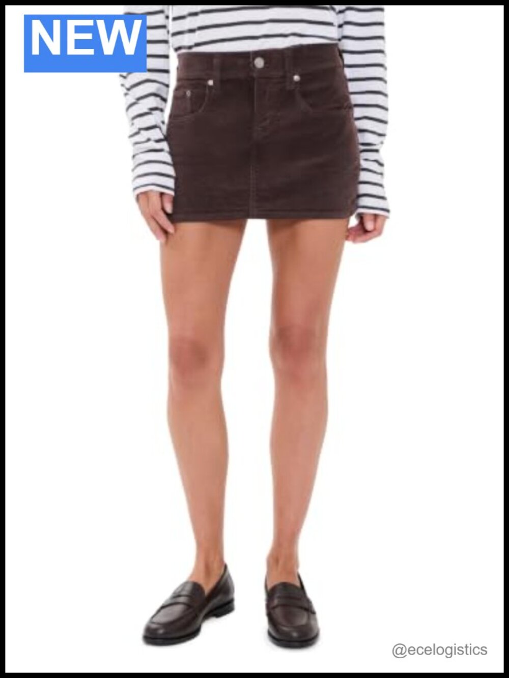 Women's Corduroy Mini Skirt High Stretch Cotton Blend 5-Pocket